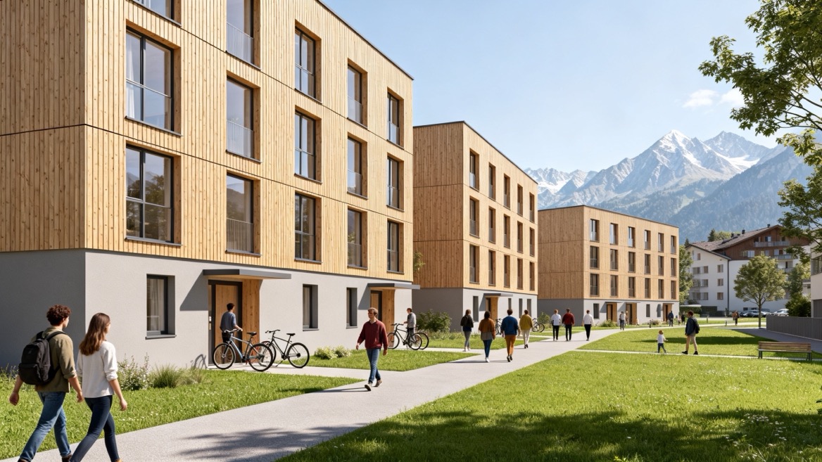 Modular Social Housing Community In Switzerland Modular Social Housing Community In Switzerland
