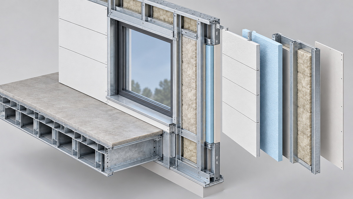 Prefab Wall Assembly Cutaway Prefab Wall Assembly Cutaway
