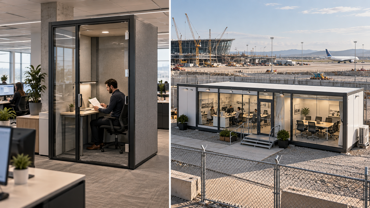 Soundproof Cabin and Modular Office Comparison Soundproof Cabin and Modular Office Comparison
