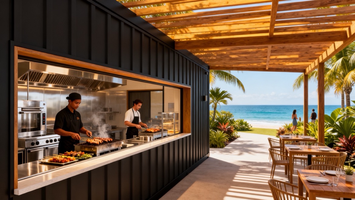 Modular Container Kitchen For Beach Resort