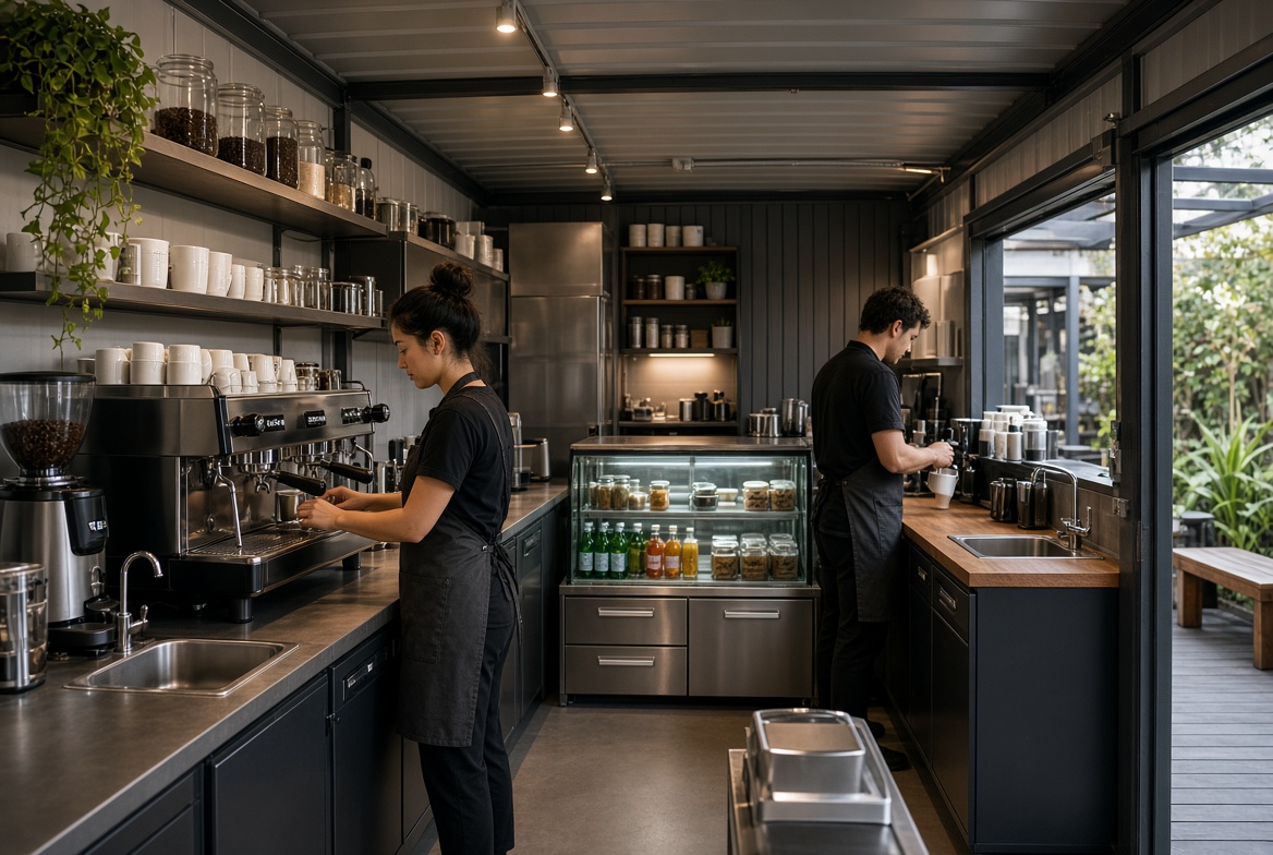 Container Cafe Interior Workflow Container Cafe Interior Workflow