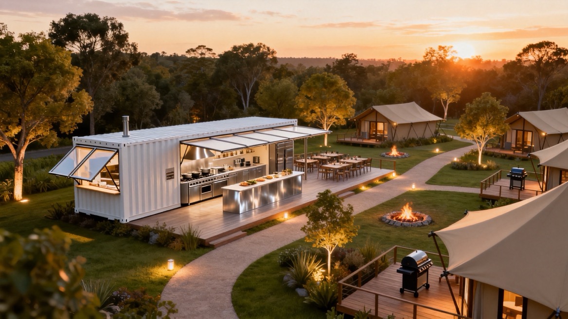 Modular Container Kitchen Pavilion For Glamping Resort Modular Container Kitchen Pavilion For Glamping Resort