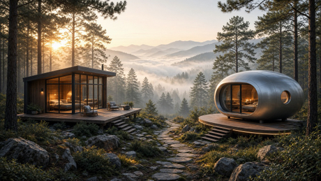 Apple Cabin And Space Capsule House Forest Retreat Comparison.jpg